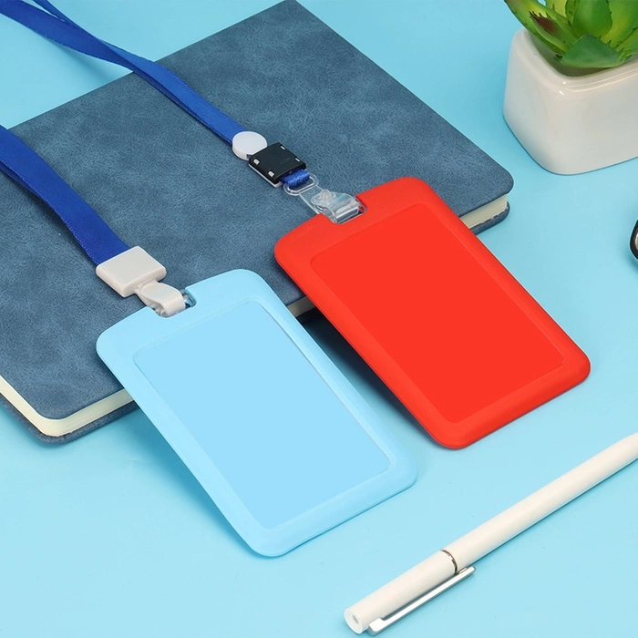 Uchwyt na identyfikator z smyczą - żółty