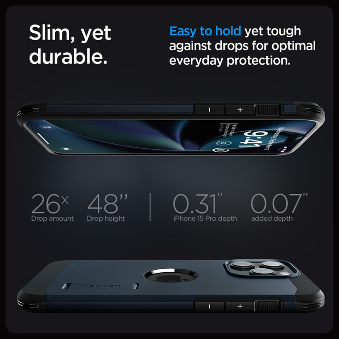 Etui Spigen Tough Armor Mag Magsafe iPhone 15 Pro Metal Slate