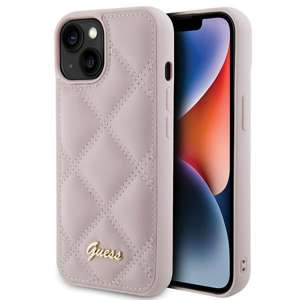 Etui Guess GUHCP15SPSQSQSP iPhone 15 6.1" różowy/pink hardcase Quilted Metal Logo Case