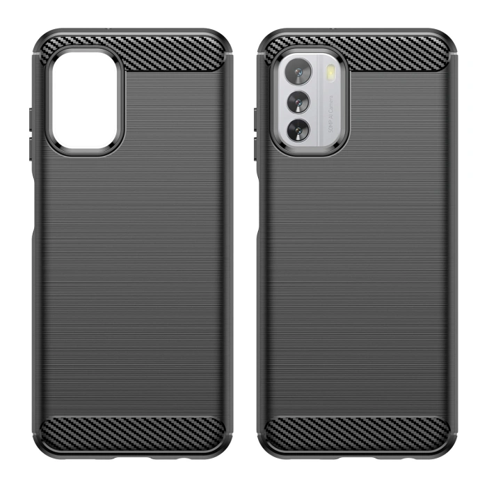 Carbon Case etui do Nokia G60 elastyczny silikonowy karbonowy pokrowiec czarne