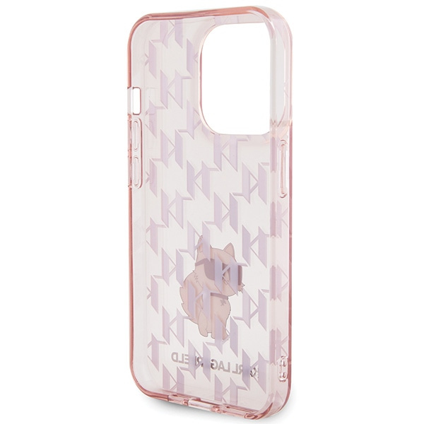 Etui Karl Lagerfeld KLHCP15XHNCMKLP iPhone 15 Pro Max 6.7" różowy/pink hardcase Monogram Choupette Case