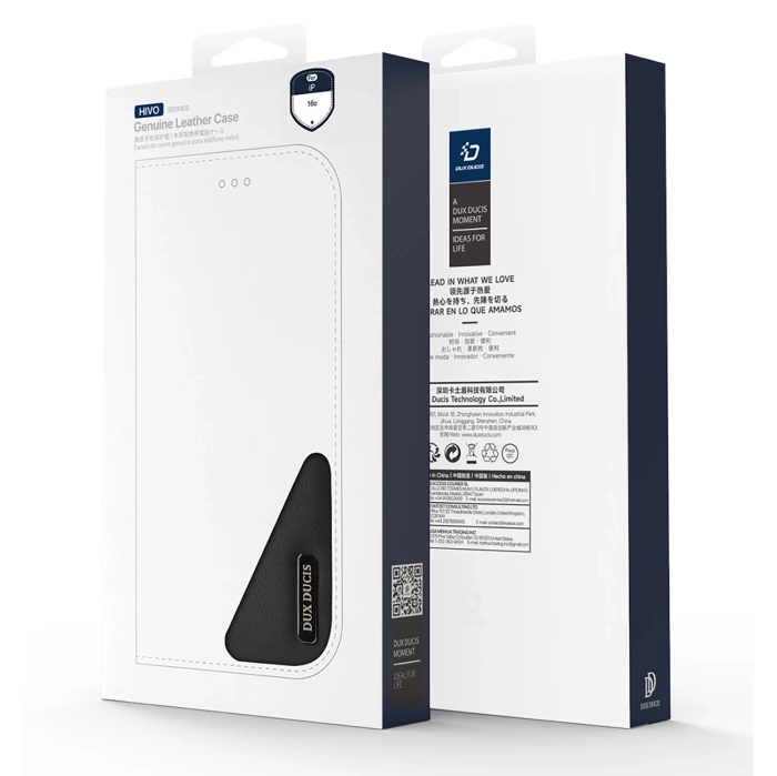 Etui Dux Ducis Hivo na iPhone 16e z klapką i ochroną RFID - czarne