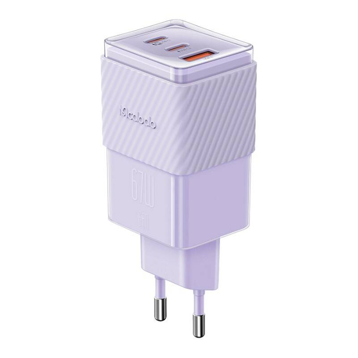 Ładowarka sieciowa GaN 67W Mcdodo CH-1502 2x USB-C, USB-A (fioletowa)