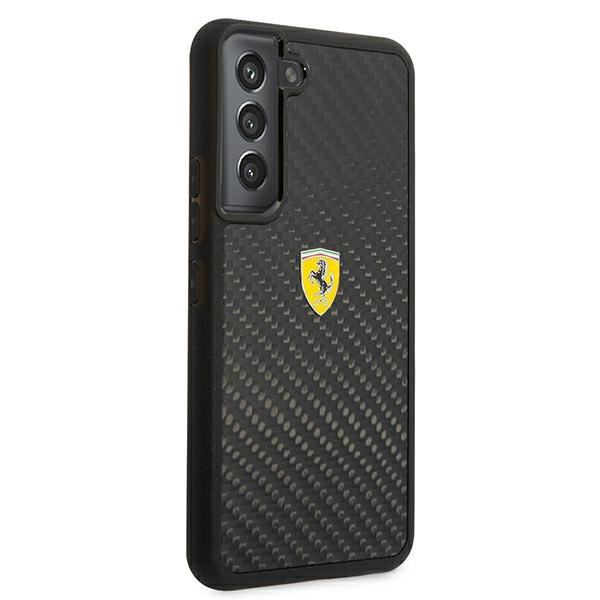 Etui FERRARI Samsung Galaxy S22 On Track Real Carbon Czarny Hardcase
