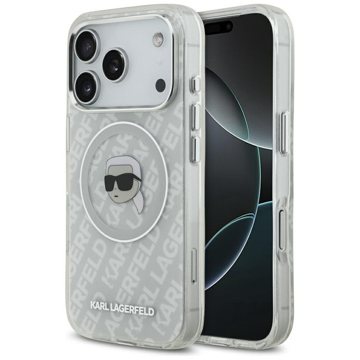 Etui Karl Lagerfeld IML Karl Head Logo   MagSafe do iPhone 17 Pro szary