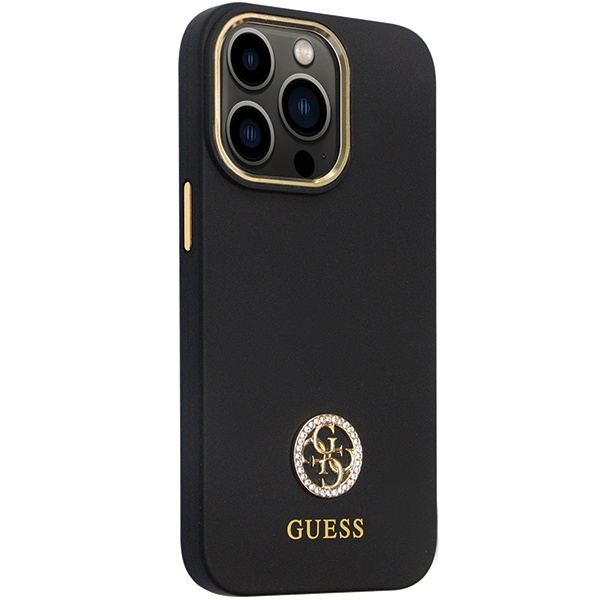 Etui Guess GUHCP13LM4DGPK iPhone 13 Pro / 13 6.1" czarny/black hardcase Silicone Logo Strass 4G Case