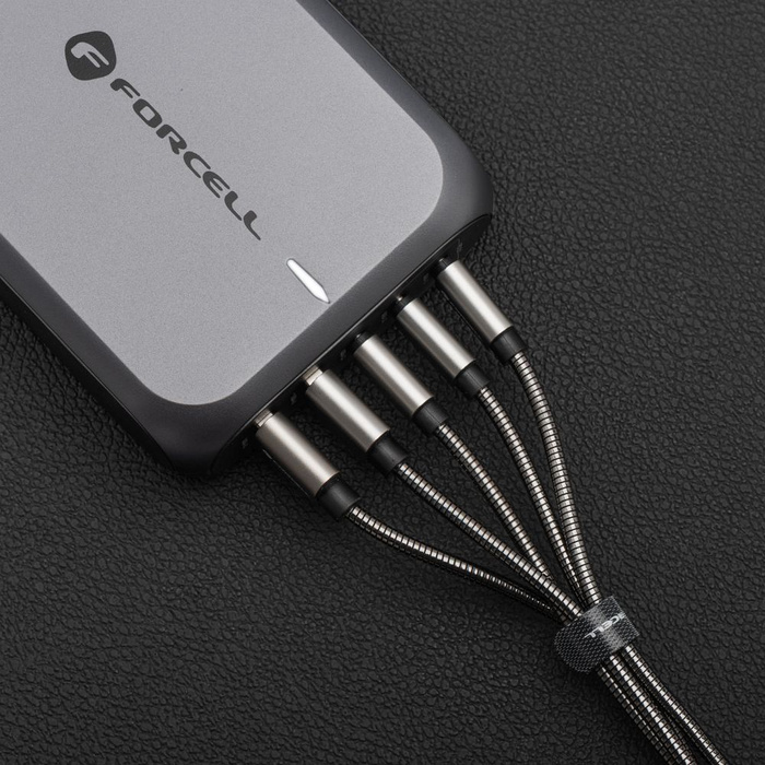 Kabel USB A do USB C Forcell F-Energy QC4.0 3A 66W Metal 2 m C234 srebrny