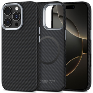 TECH-PROTECT ION CARBON MAGSAFE IPHONE 16 PRO BLACK/SILVER