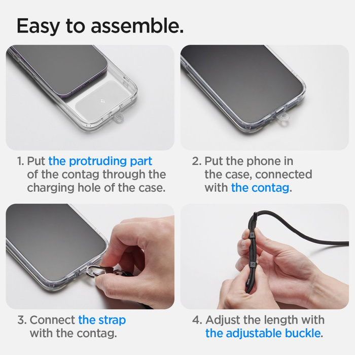 Smycz Spigen uniwersalna STRAP SET CROSSBODY & WRIST BLACK