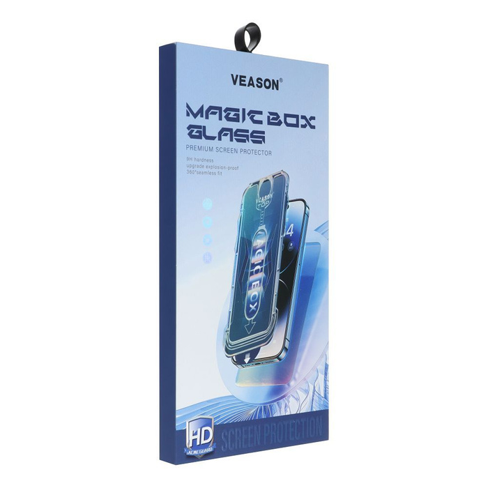 Szkło Hartowane 6D Pro Veason Easy-Install Glass + Aplikator - do Iphone 12 / 12 Pro czarny