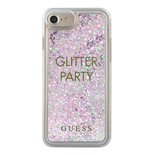 Etui GUESS Apple iPhone 6 7 8 SE 2020 Liquid Glitter Party Fioletowy Hardcase
