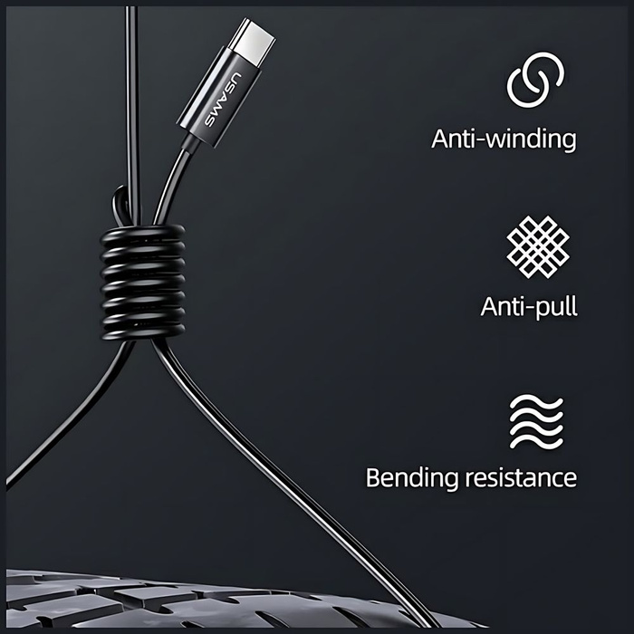 USAMS Słuchawki EP-46 USB-C czarny/black 1,2m HSEP4603
