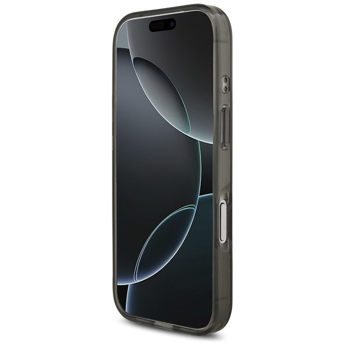 Etui Guess IML Flowers Pearl Strap       MagSafe do iPhone 17 Pro czarny