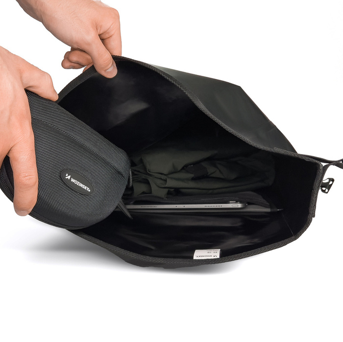 Wozinsky wodoodporna torba rowerowa sakwa na bagażnik 25l żółty (WBB24YE)