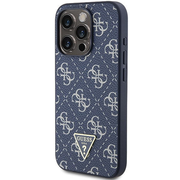 Etui Guess GUHCP15XPG4GPB iPhone 15 Pro Max 6.7" niebieski/blue hardcase 4G Triangle Metal Logo Case