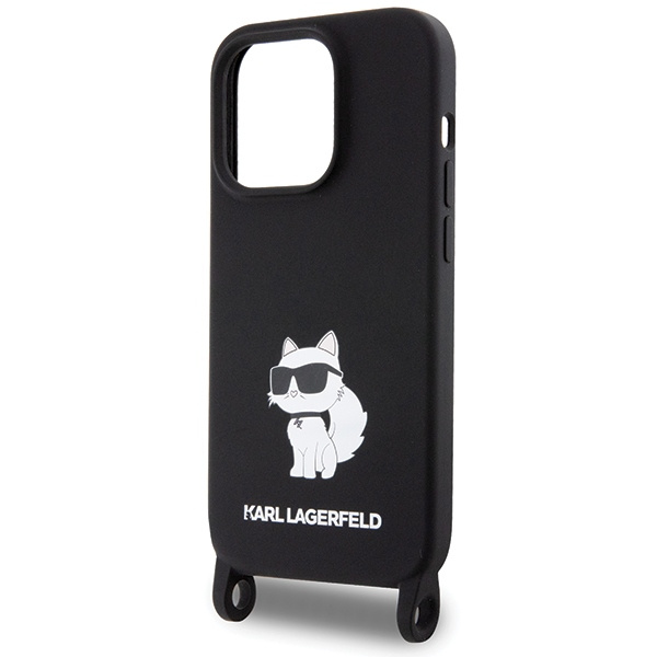 Etui Karl Lagerfeld KLHCP15LSCBSCNK iPhone 15 Pro 6.1" hardcase czarny/black Crossbody Silicone Choupette Case