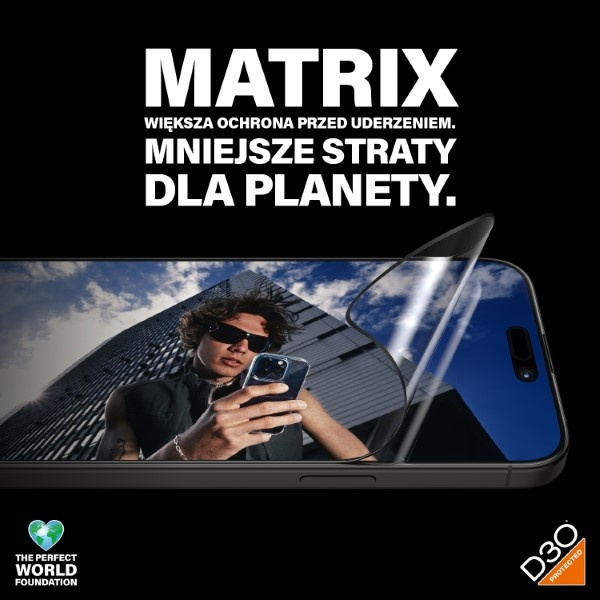 PanzerGlass Matrix D3O UWF iPhone 15 ProMax 6.7" Ultra-Wide-Fit rPET Screen Protection Easy Aligner Included 2820 hybryda