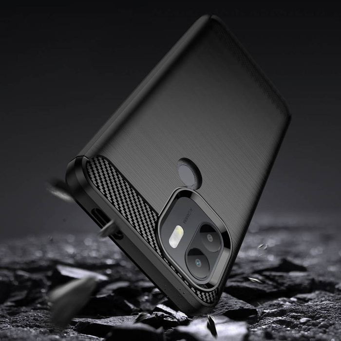 Etui Carbon Case etui do Xiaomi Redmi A1+ elastyczny silikonowy karbonowy pokrowiec czarne Case