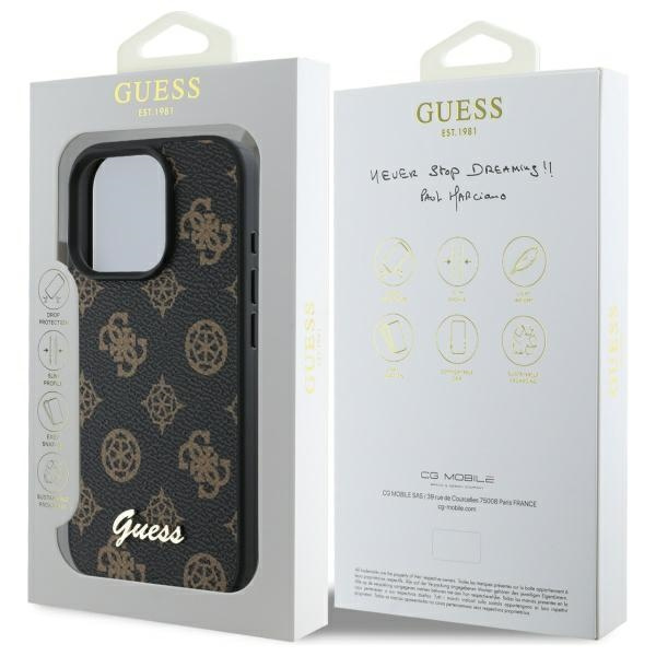 Etui Guess iPhone 16 Pro Max czarny/black HC MagSafe PU Peony Script