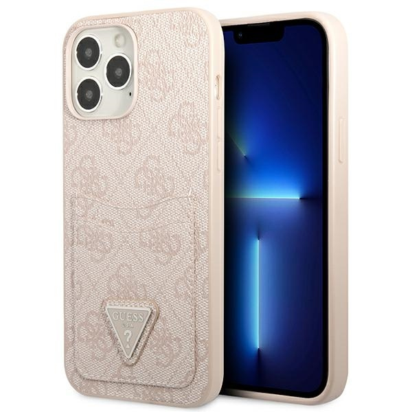 Etui GUESS Apple iPhone 13 Pro Max 4G Triangle Logo Cardslot Różowy Hardcase