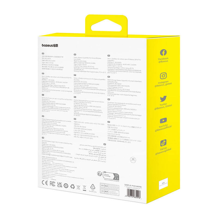 Pompka samochodowa/kompresor Baseus SuperMini Pro (czarna)