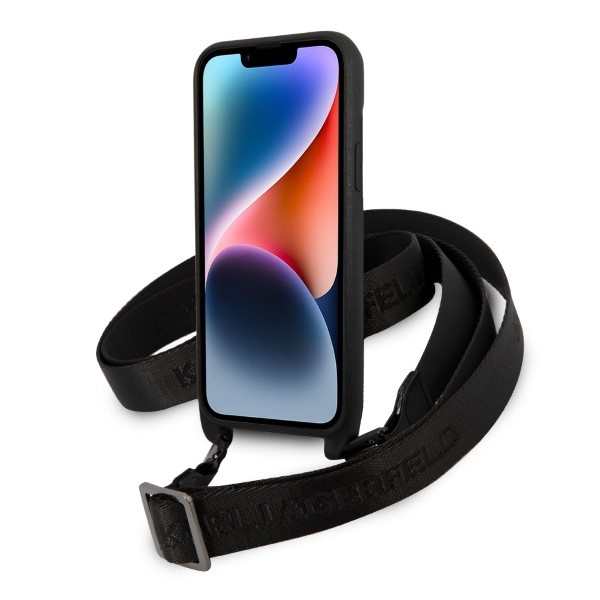 Etui Karl Lagerfeld iPhone 14 Plus 6,7" hardcase czarny/black Monogram Plaque Logo Strap