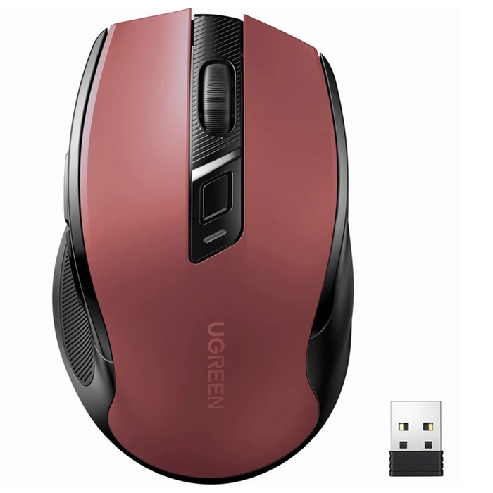 Bezprzewodowa mysz UGREEN MU006 2.4 GHz + Bluetooth 5.0 (czerwona)
