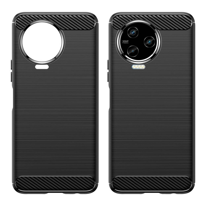 Etui Carbon Case etui do Infinix Note 12 (2023) / Infinix Note 12 Pro elastyczny silikonowy karbonowy pokrowiec czarne Case