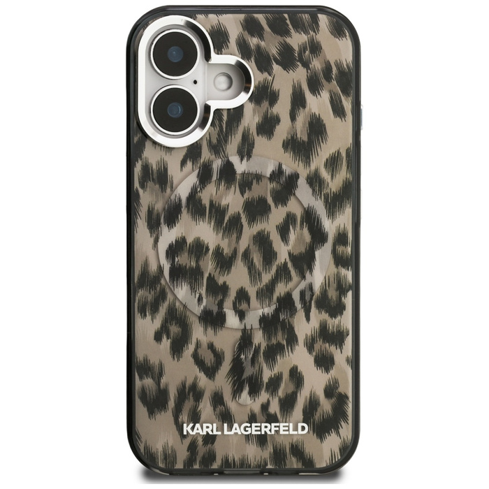 Etui Karl Lagerfeld iPhone 16 IML Leopard Pattern MagSafe Brązowy