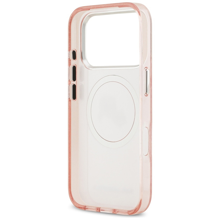 Etui Karl Lagerfeld IML Glitter Karl &   Choupette Heads Logo MagSafe do iPhone 17 Pro różowy