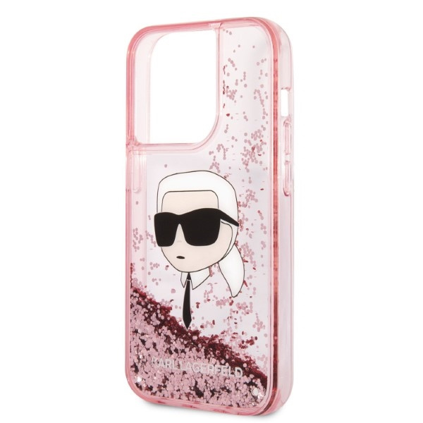 Etui KARL LAGERFELD Apple iPhone 14 Pro Glitter NFT Karl Head Różowy Hardcase