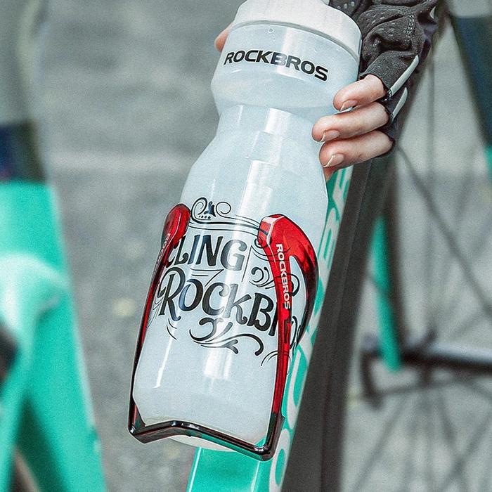 Uchwyt rowerowy Rockbros FK338 na bidon - czarno-czerwony