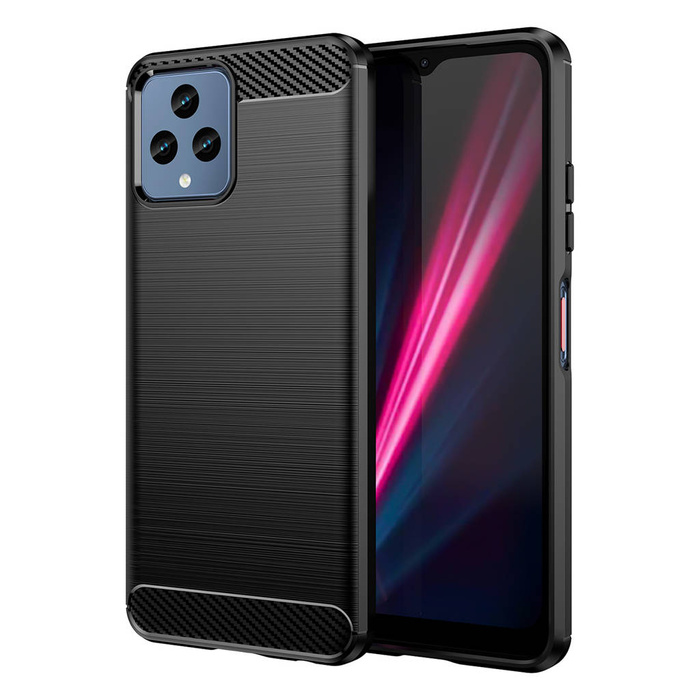 Etui Carbon Case etui do T-Mobile Revvl 6 5G elastyczny silikonowy karbonowy pokrowiec czarne Case