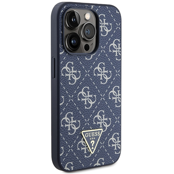 Etui Guess GUHCP15XPG4GPB iPhone 15 Pro Max 6.7" niebieski/blue hardcase 4G Triangle Metal Logo Case