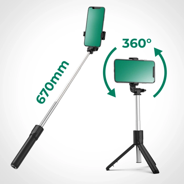 Selfie stick WRY1S teleskopowy tripod 0.7m na telefon - czarny