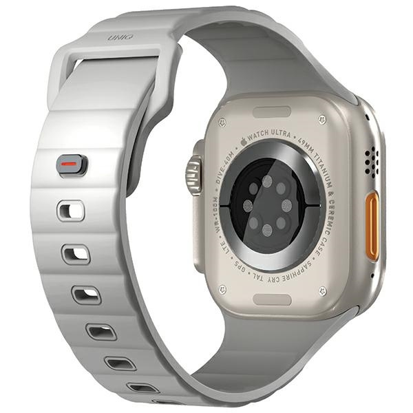 Pasek UNIQ Stride Apple Watch Series1/2/3/4/5/6/7/8/9/SE/SE2/Ultra/Ultra 2 42/44/45/49mm FKM Rubber Strap szary/chalk grey