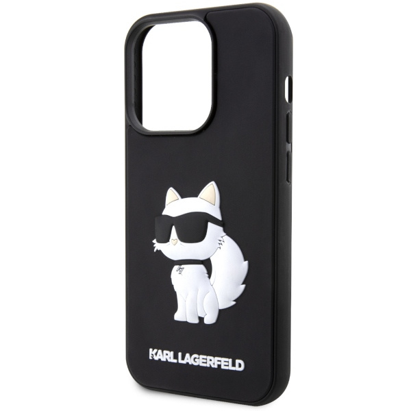 Etui Karl Lagerfeld KLHCP14X3DRKHNK iPhone 14 Pro Max 6.7" czarny/black hardcase Rubber Choupette 3D Case