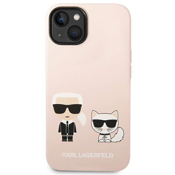 Etui KARL LAGERFELD Apple iPhone 14 Silicone Karl & Choupette Magsafe Jasnoróżowy Hardcase
