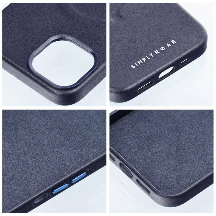 Futerał Roar Leather Mag Case kompatybilny z MagSafe - do iPhone 14 Pro Max Granatowy