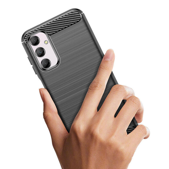 Etui Elastyczne etui wzór karbon do Samsung Galaxy M14 Carbon Case - czarne Case