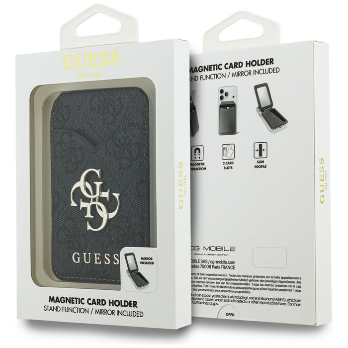 Portfel z lusterkiem Guess 4G Stand &    Mirror Magsafe czarny