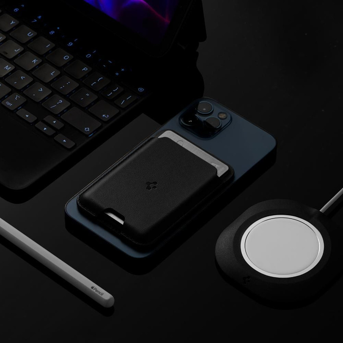 PORTFEL MAGSAFE SPIGEN VALENTINUS UNIWERSALNY CARD HOLDER CZARNY