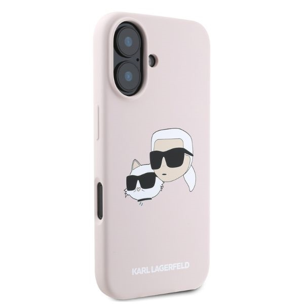 Etui Karl Lagerfeld iPhone 16 różowy/pink HC MagSafe Sil Double Heads Print