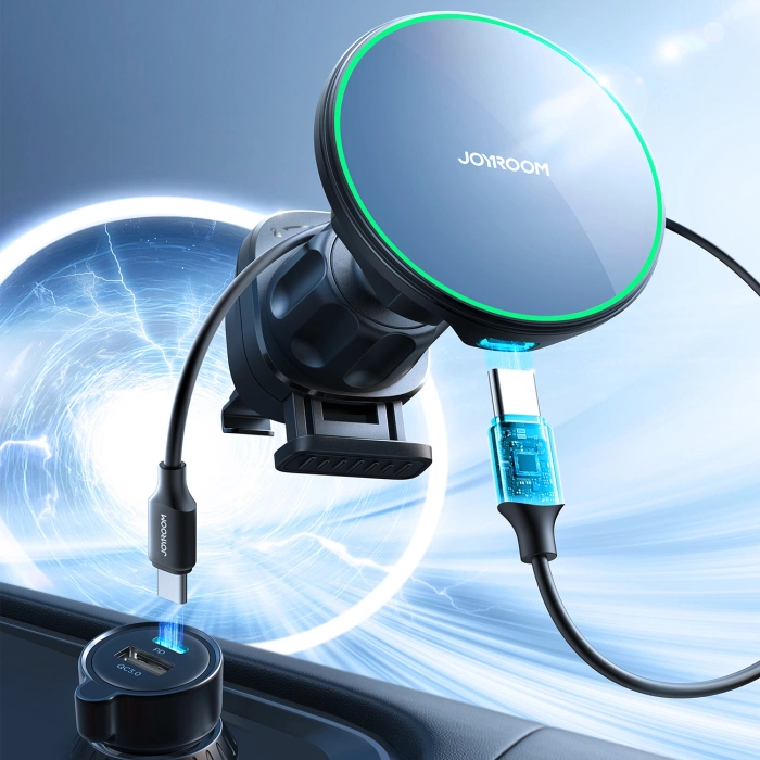 Uchwyt Joyroom JR-ZS412 z ładowarką Qi2 15W, samochodowy, na kratkę nawiewu - czarny