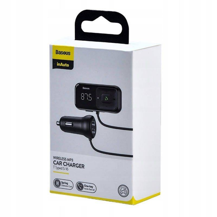 BASEUS Transmiter FM Bluetooth MP3 z ładowarką samochodową S-16 2 x USB 3,1A Fast Charger CCMT000201