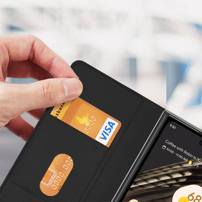 Etui Skórzane etui z klapką i portfelem do Google Pixel Fold Dux Ducis Bril - czarne