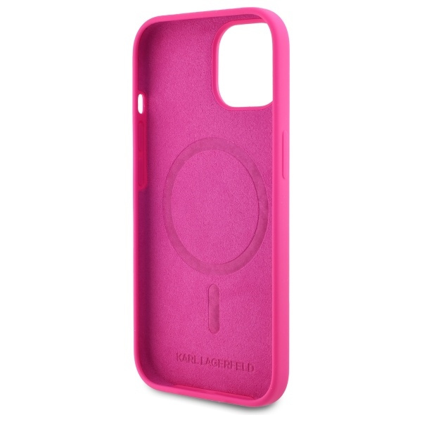 Karl Lagerfeld KLHMP15SSKHPPLF iPhone 15  6.1" fuksja/fuschia hardcase Silicone Karl Head Print MagSafe