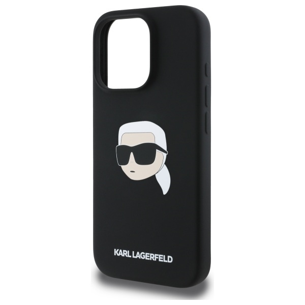 Etui Karl Lagerfeld iPhone 16 Pro czarny/black HC MagSafe Sil KL Head Print