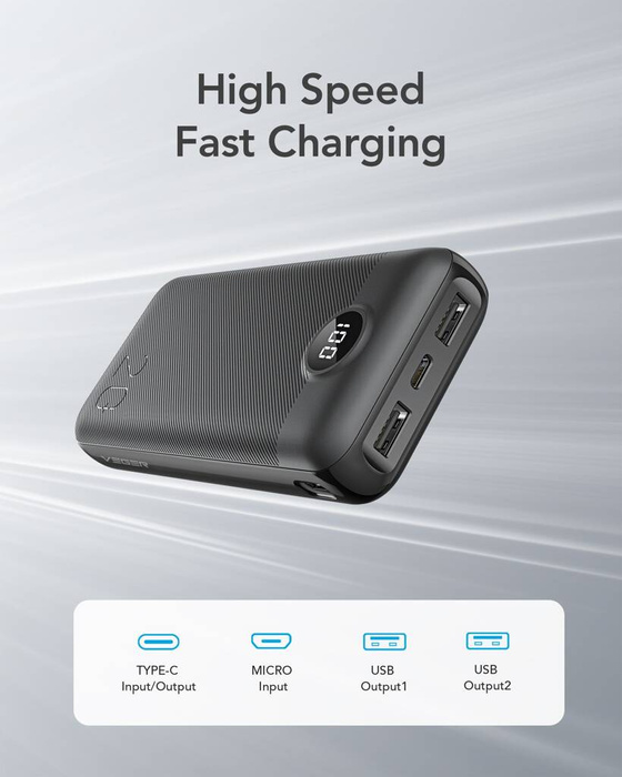VEGER powerbank 20000 mAh PD QC3.0 2A 20W L20S (VP2039PD / W2039PD) czarny