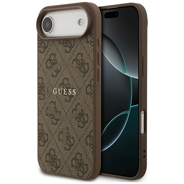 Etui Guess 4G Ring Classic Logo MagSafe  do iPhone 17 Air brązowy